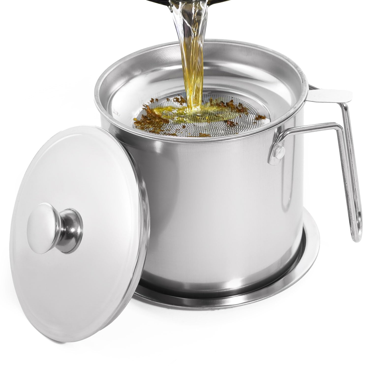 Amazon | オイルポット 油漉し器 油ポット (ステンレス製/1.4L